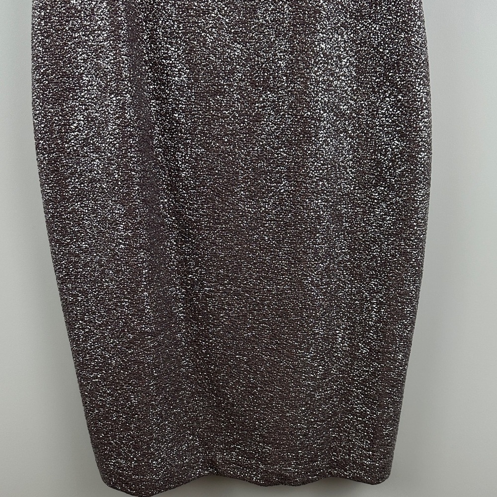 NWT Eliza J Foiled Knit Halter Sheath Dress Lilac Metallic Cocktail 10 - Picture 6 of 11